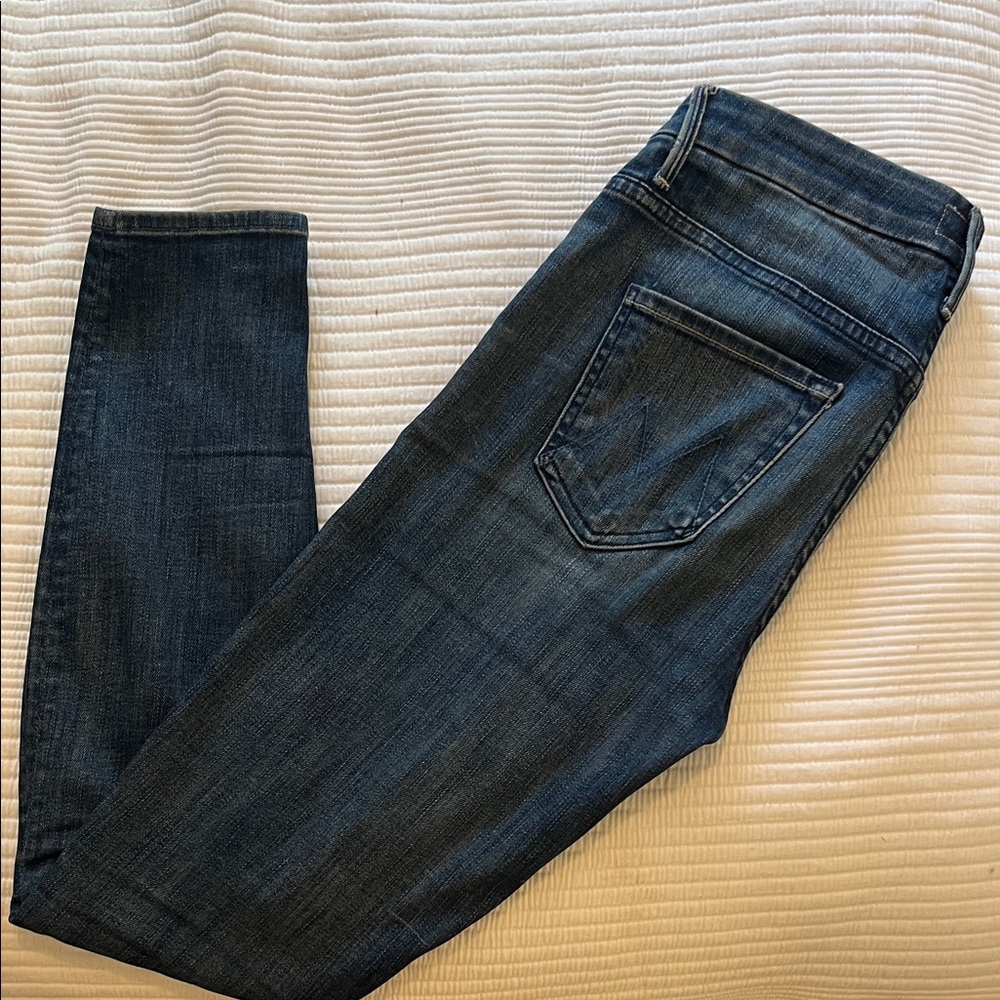 MOTHER Dark Blue Skinny Jeans